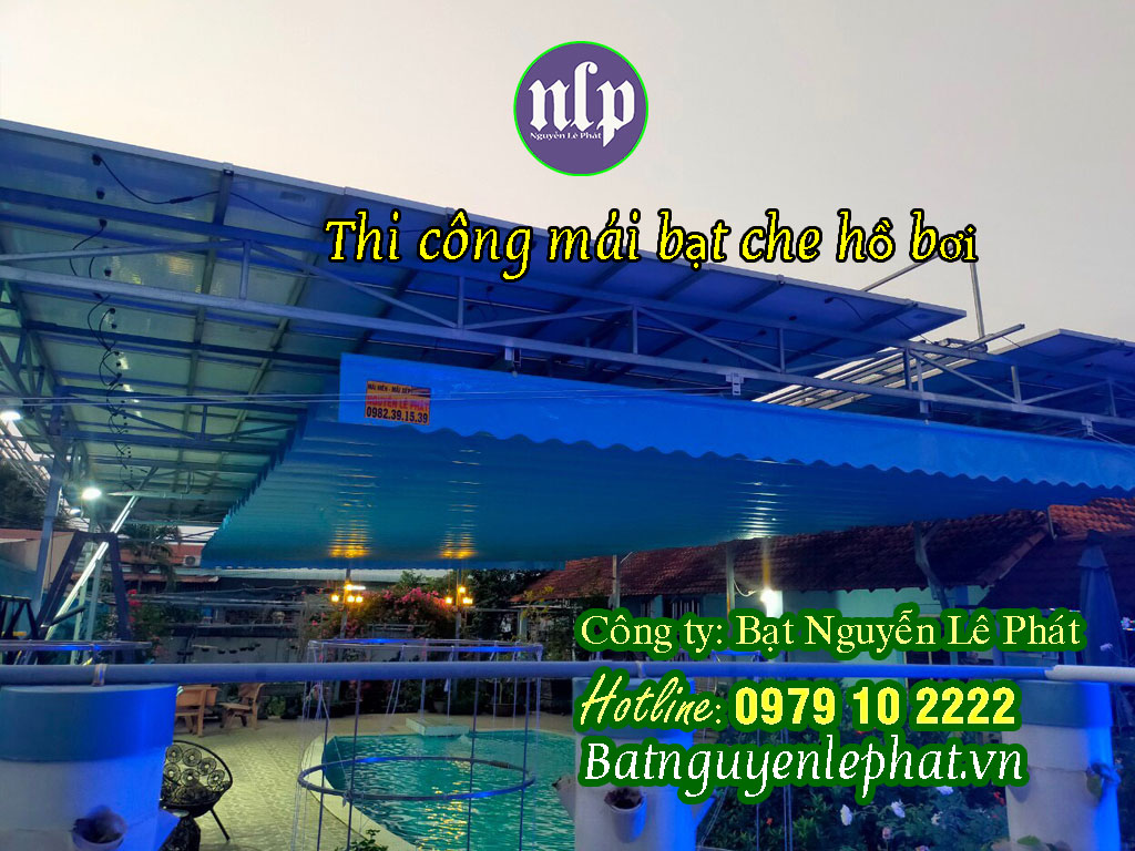 Bạt Kéo Di Động Thi công mái che hồ bơi