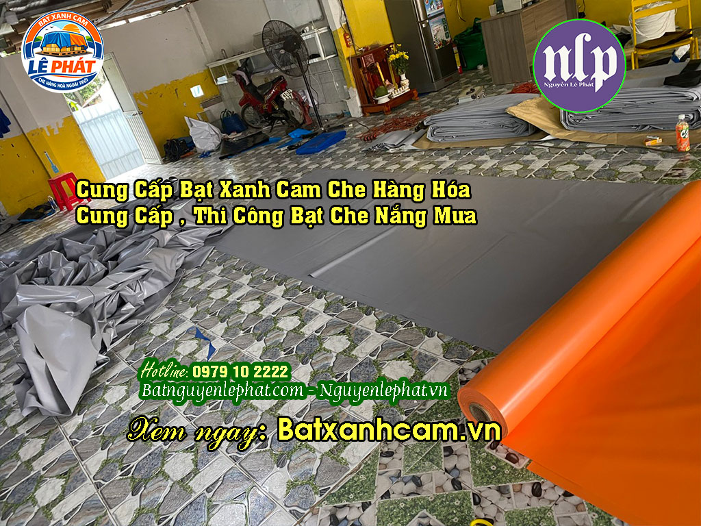 Bạt Che Nắng Mưa Xanh Cam Ngoài Trời Tại Bình Dương