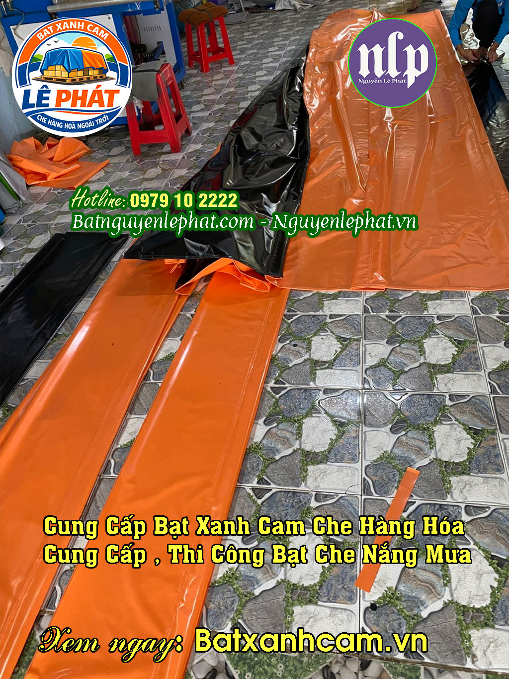 Xưởng may ép bạt xanh cam giá rẻ tại Bình Dương Xưởng may ép bạt xanh cam giá rẻ tại Bình Dương