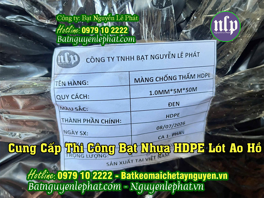 Bạt Nhựa HDPE Lót Ao Hồ Tây Nguyên Bạt Nhựa HDPE Lót Ao Hồ Tây Nguyên
