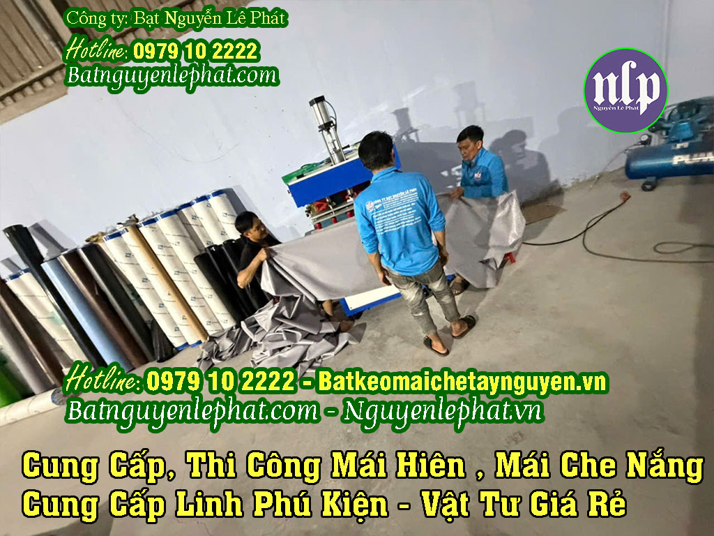Xưởng may ép bạt mái hiên mái xếp bạt kéo Xưởng may ép bạt mái hiên mái xếp bạt kéo