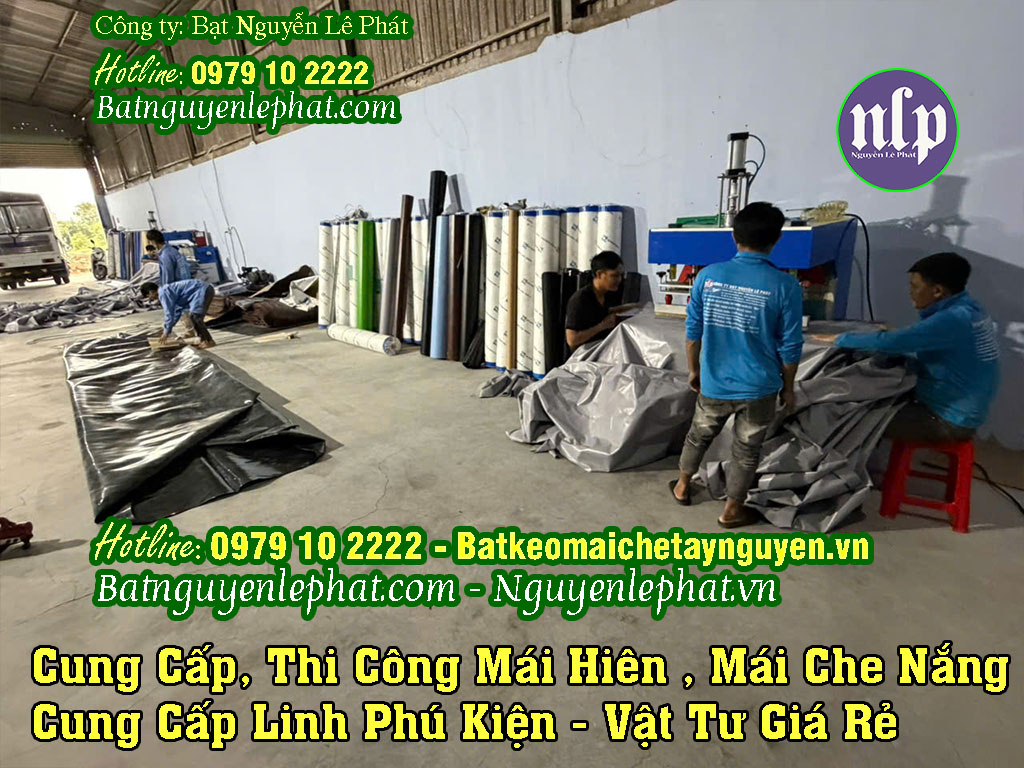 Xưởng may ép bạt mái hiên mái xếp bạt kéo Xưởng may ép bạt mái hiên mái xếp bạt kéo